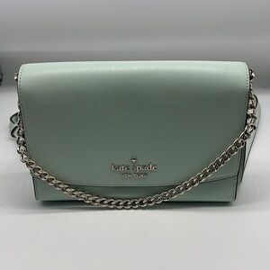 Kate Spade - Mint Green Front Flap Snap Convertible Leather Crossbody Handbag